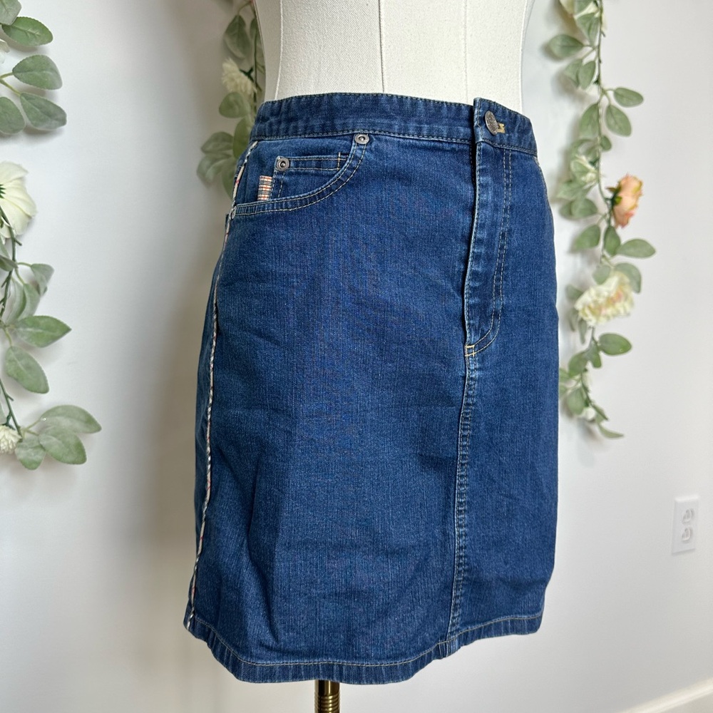 Burberrys Of London Blue Label Denim Skirt